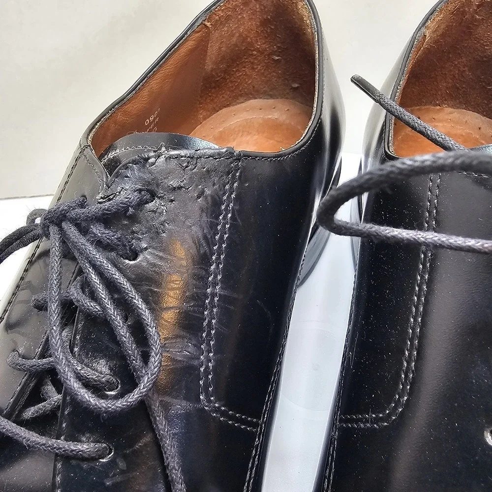 Bostonian Classic First Flex Black Leather Lace Cap Toe Oxford Shoes Size 11 M